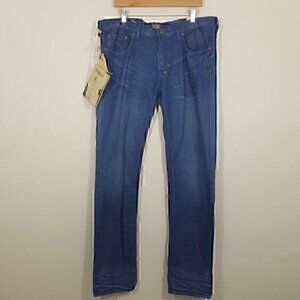 NWT PRPS Skinny Fit Low Front Rise Button Fly Jeans Blue Size 38